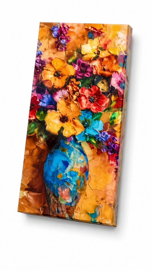Vibrant Floral Bouquet Canvas Wall Art – Colorful Vase Home Décor