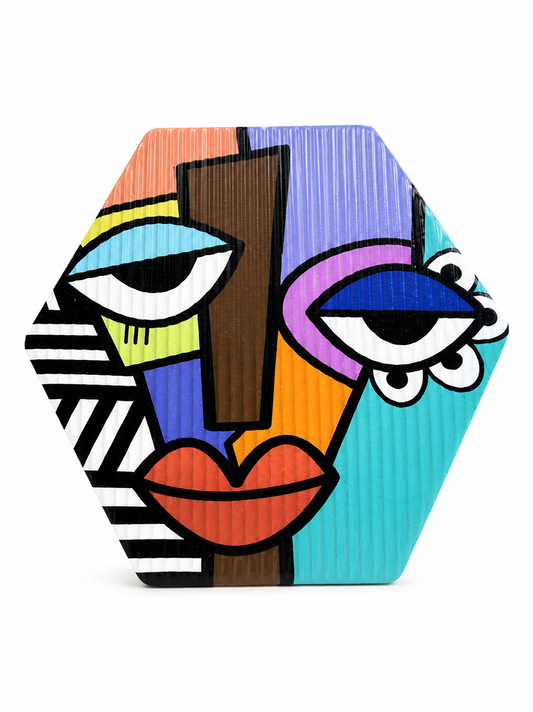 Abstract Elegance – Handcrafted Cubist Face Decorative Wall Art Plaque