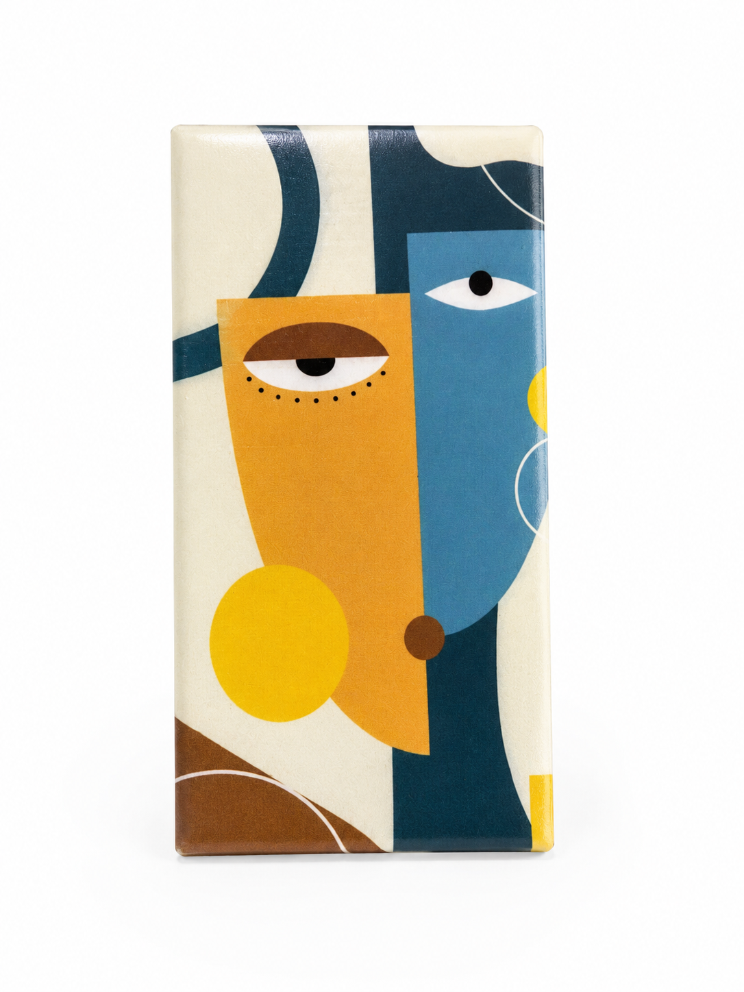Abstract Cubist Face Glass Fridge Magnet | Modern Artistic Refrigerator Magnet