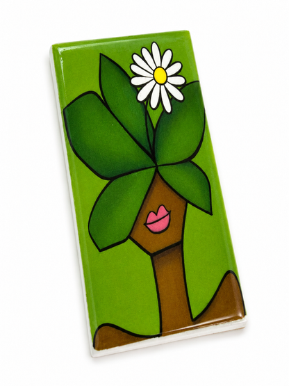 Abstract Botanical Glass Fridge Magnet