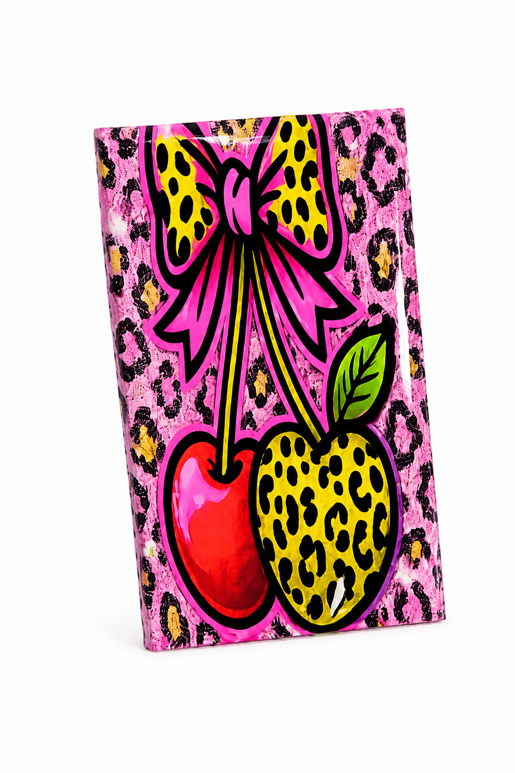 Cherry & Leopard Print Decorative Plaque