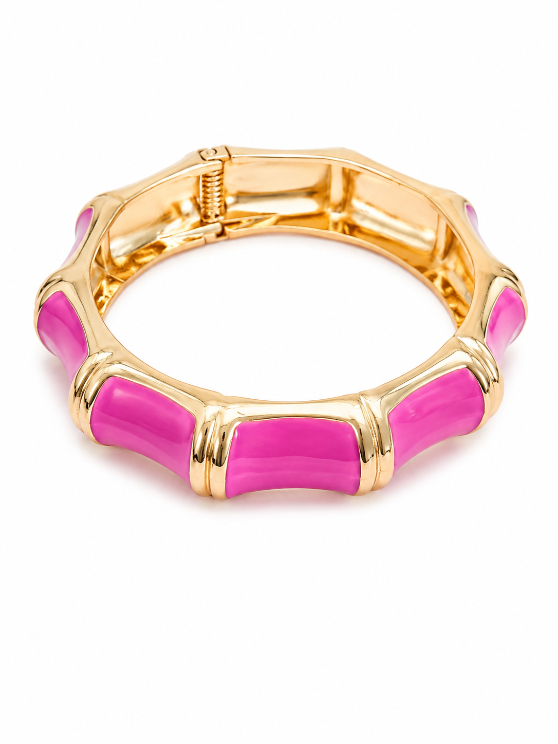 Pink Bamboo-Inspired Statement Bangle