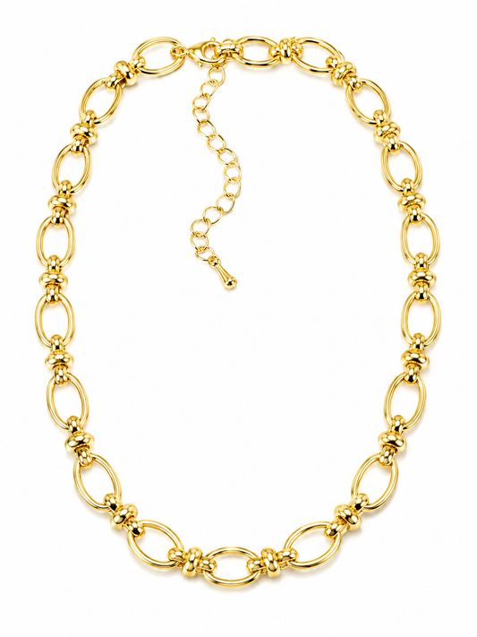 Gold-Plated Non-Tarnish Oval Link Necklace