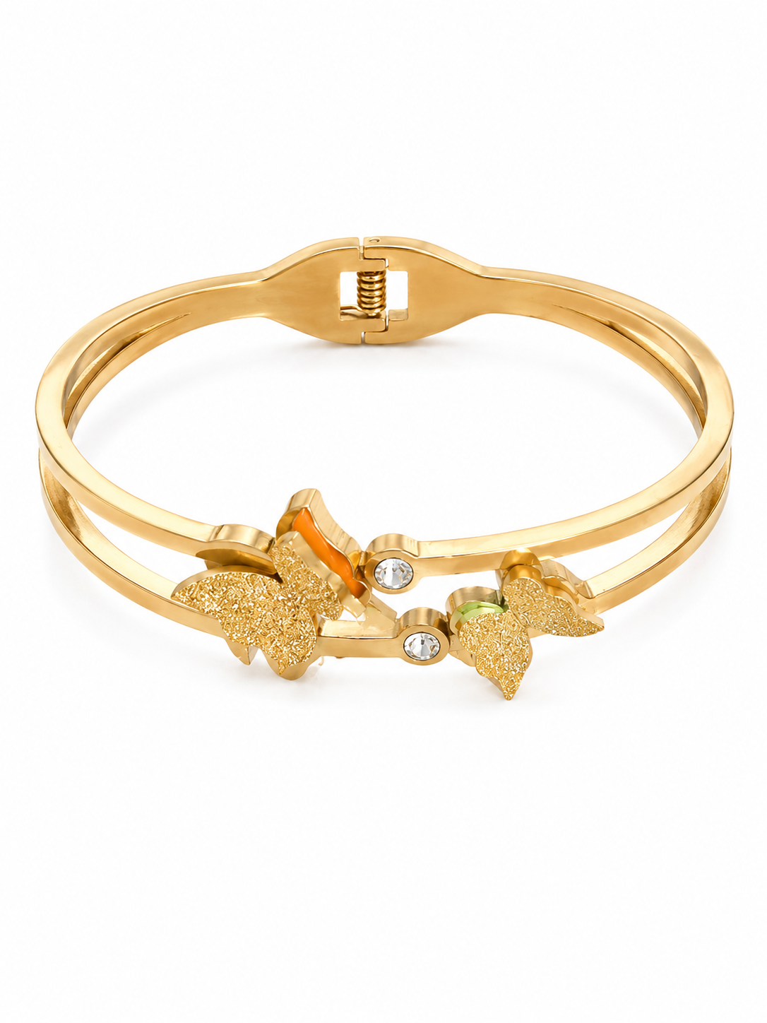 Gold Butterfly Stainless Steel Bangle