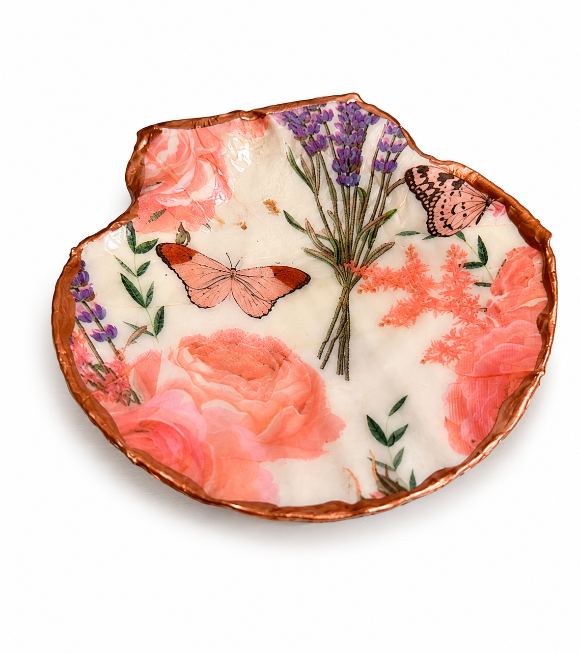 Rose Garden Butterfly Decorative Trinket Dish