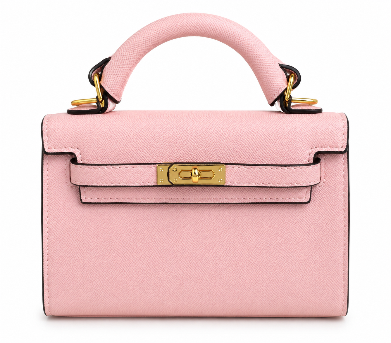 Designer-Inspired Blush Pink Top Handle Satchel