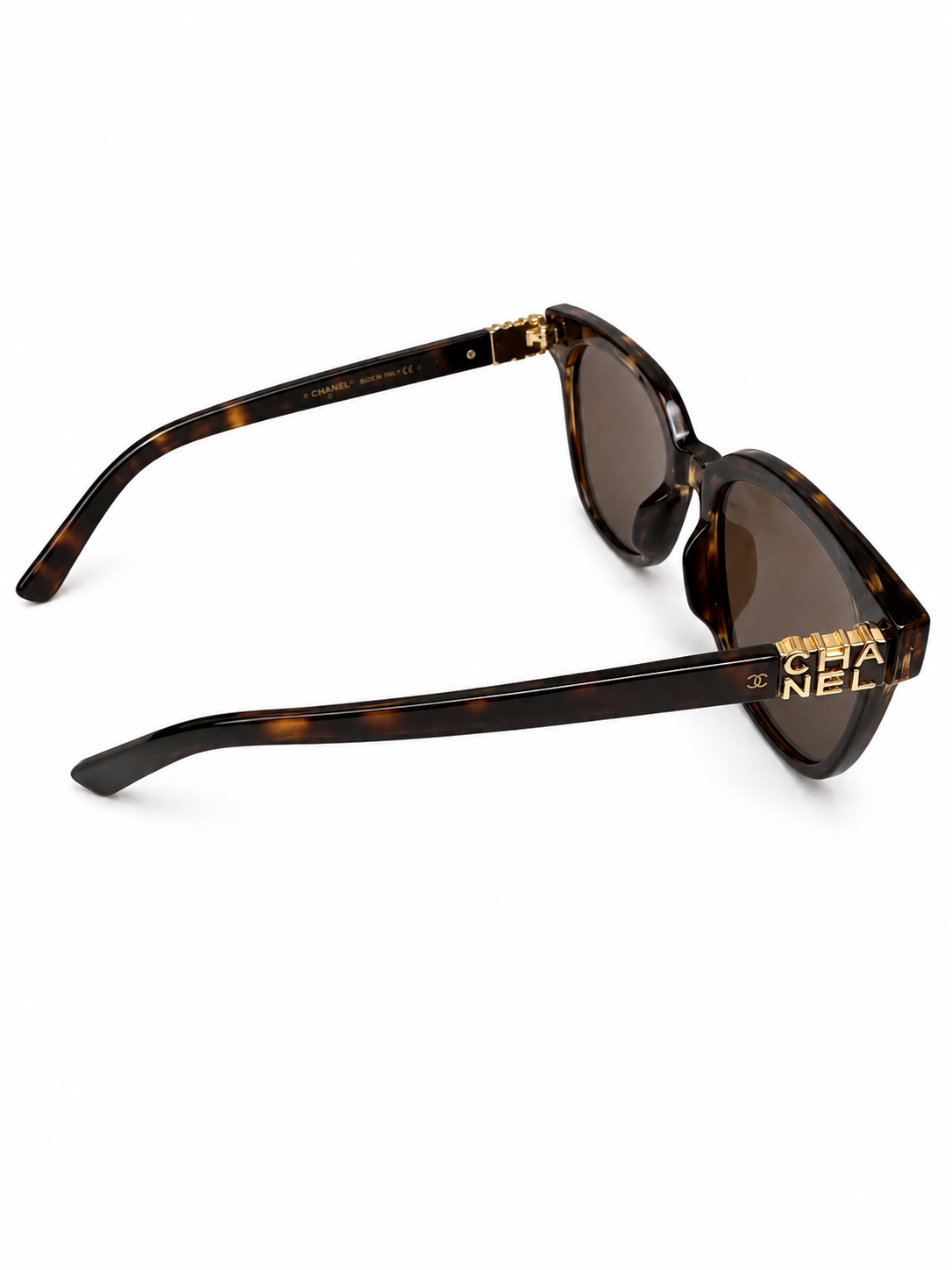 Tortoiseshell Statement Sunglasses with Gold Logo Detail