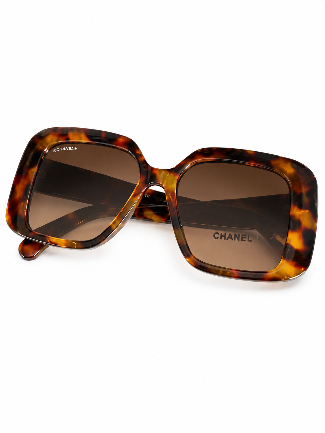 Tortoiseshell Heart Accent Oversized Sunglasses
