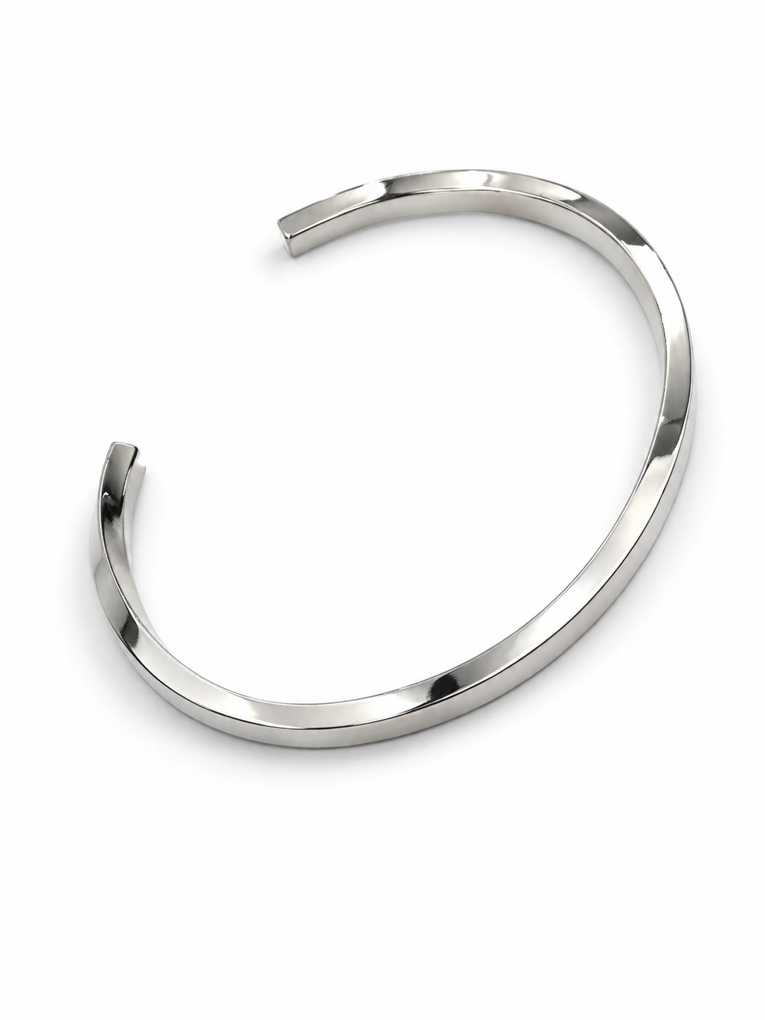 Sleek Silver Open Cuff Bracelet