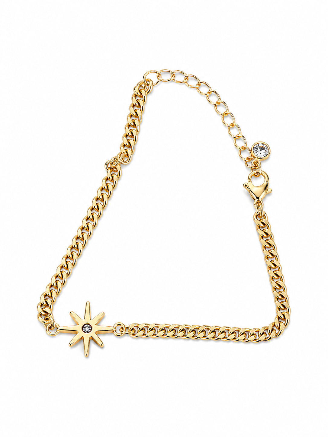 Gold Starburst Celestial Chain Bracelet