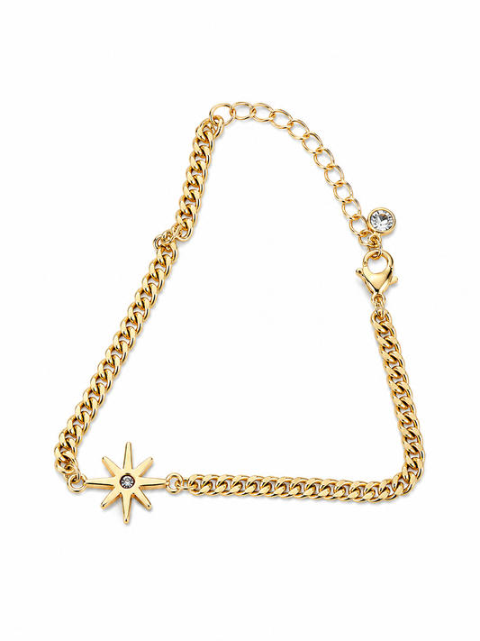 Gold Starburst Celestial Chain Bracelet