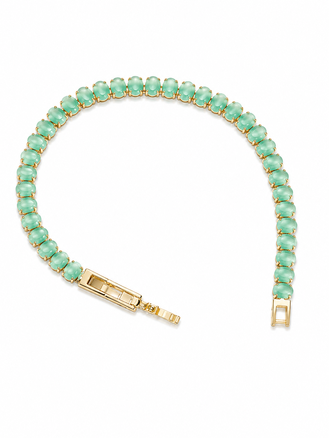Mint Green Oval Stone Tennis Bracelet