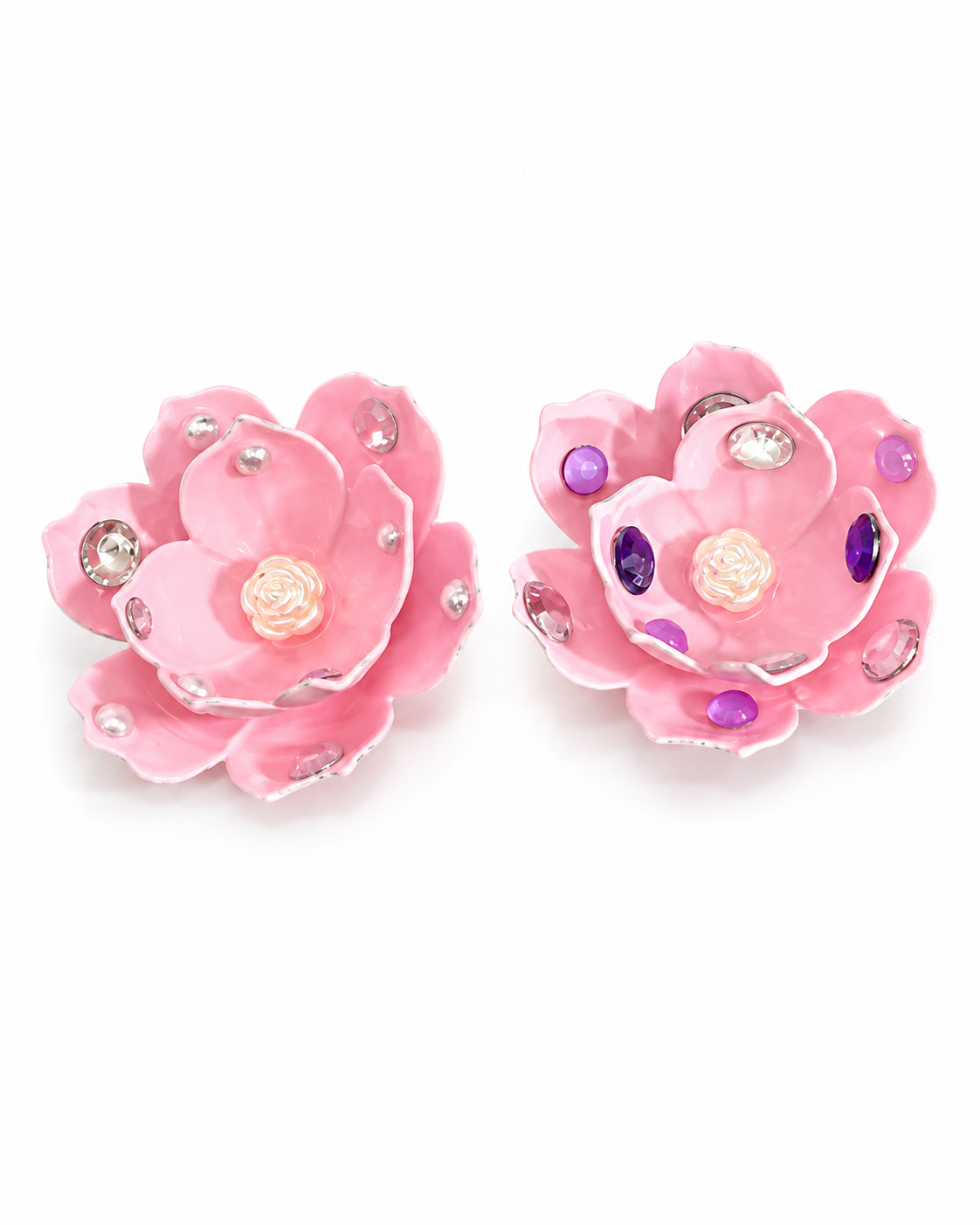Pink Jeweled Flower Fridge Magnet