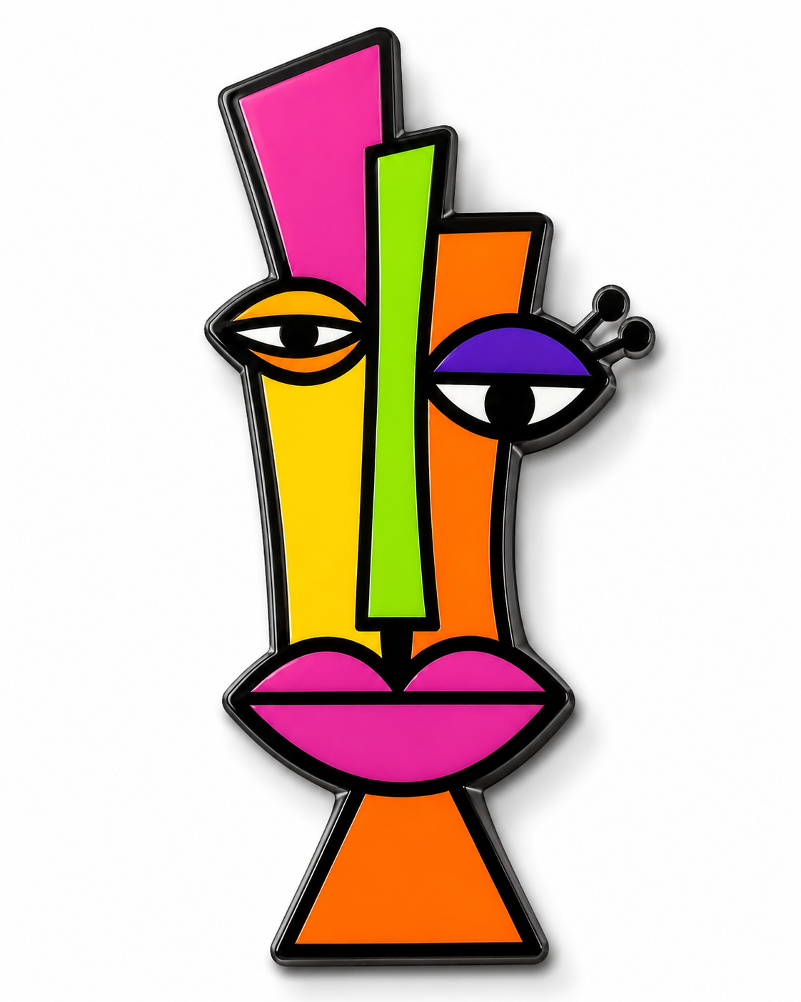 Vibrant Abstract Face Fridge Magnet