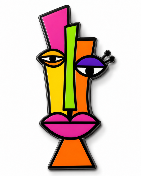 Vibrant Abstract Face Fridge Magnet