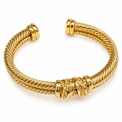 Luxe Gold Twist Cuff Bracelet