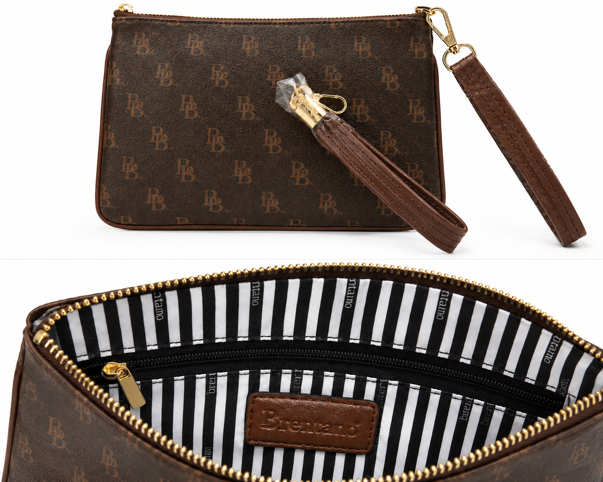 Designer-Inspired Wristlet Clutch  🤎