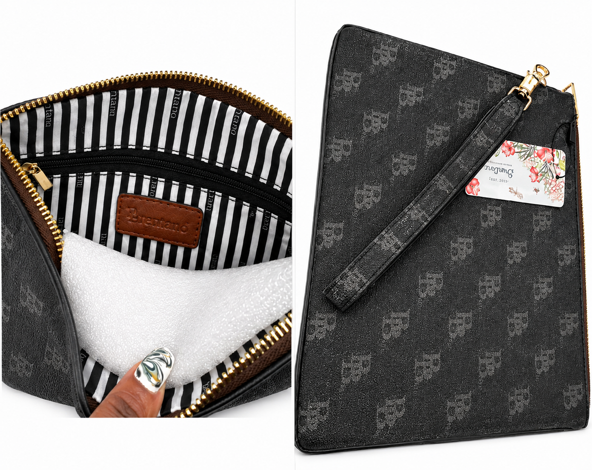 Designer-Inspired Wristlet Clutch