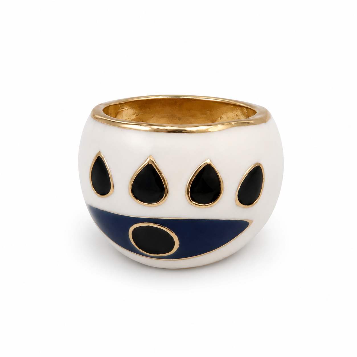 Evil Eye Enamel Statement Ring – Size 9