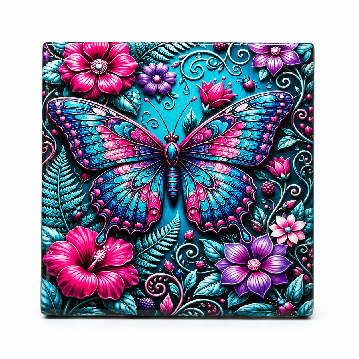 Enchanted Butterfly Garden Large tile