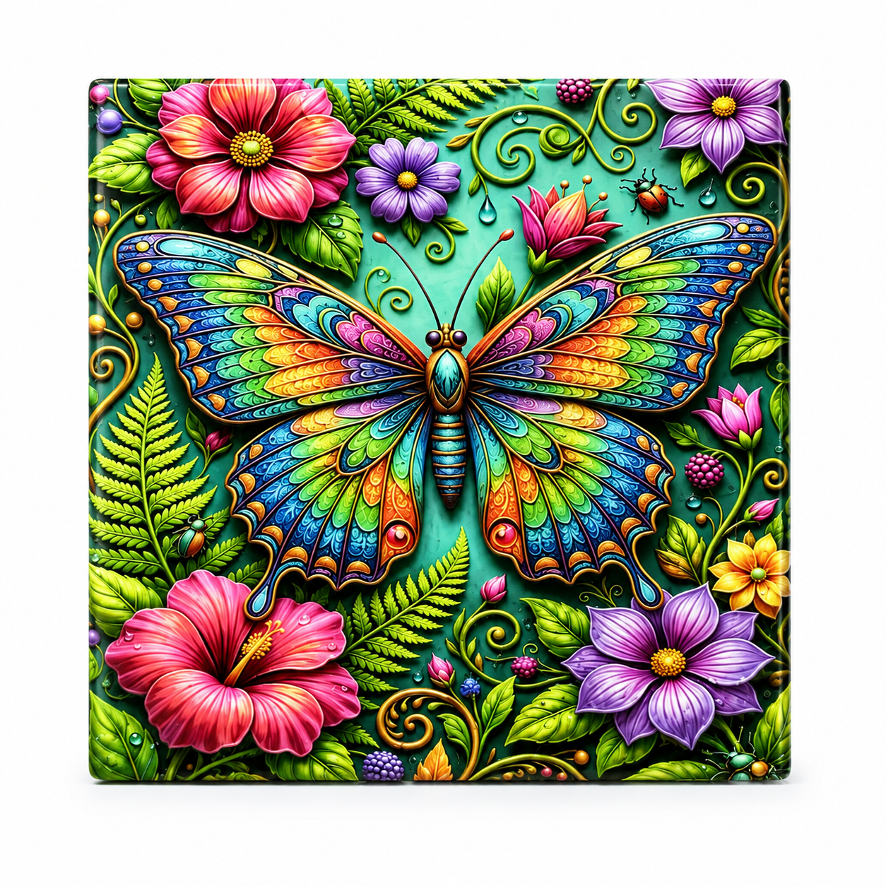 Enchanted Butterfly Garden Large tile