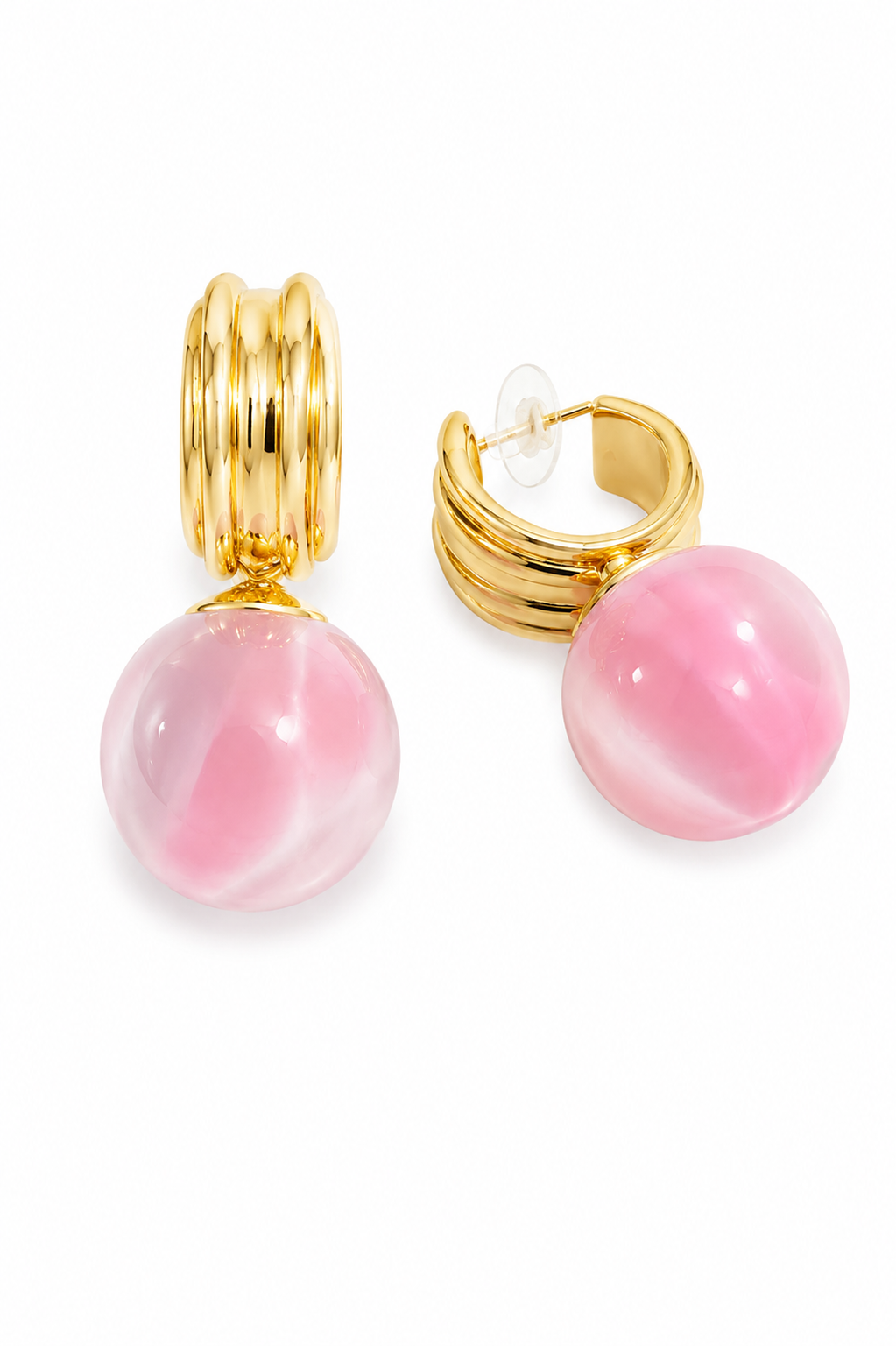 Blush Pink Orb Drop Earrings