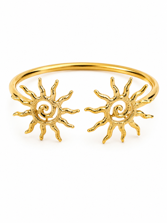 Golden Sunburst Cuff Bracelet