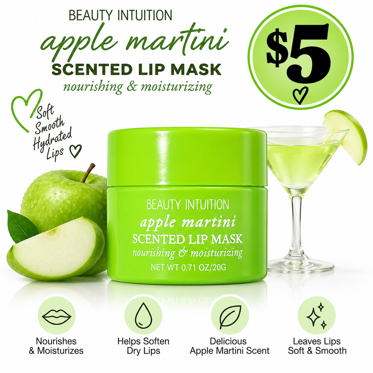 Beauty Intuition Apple Martini Scented Lip Mask