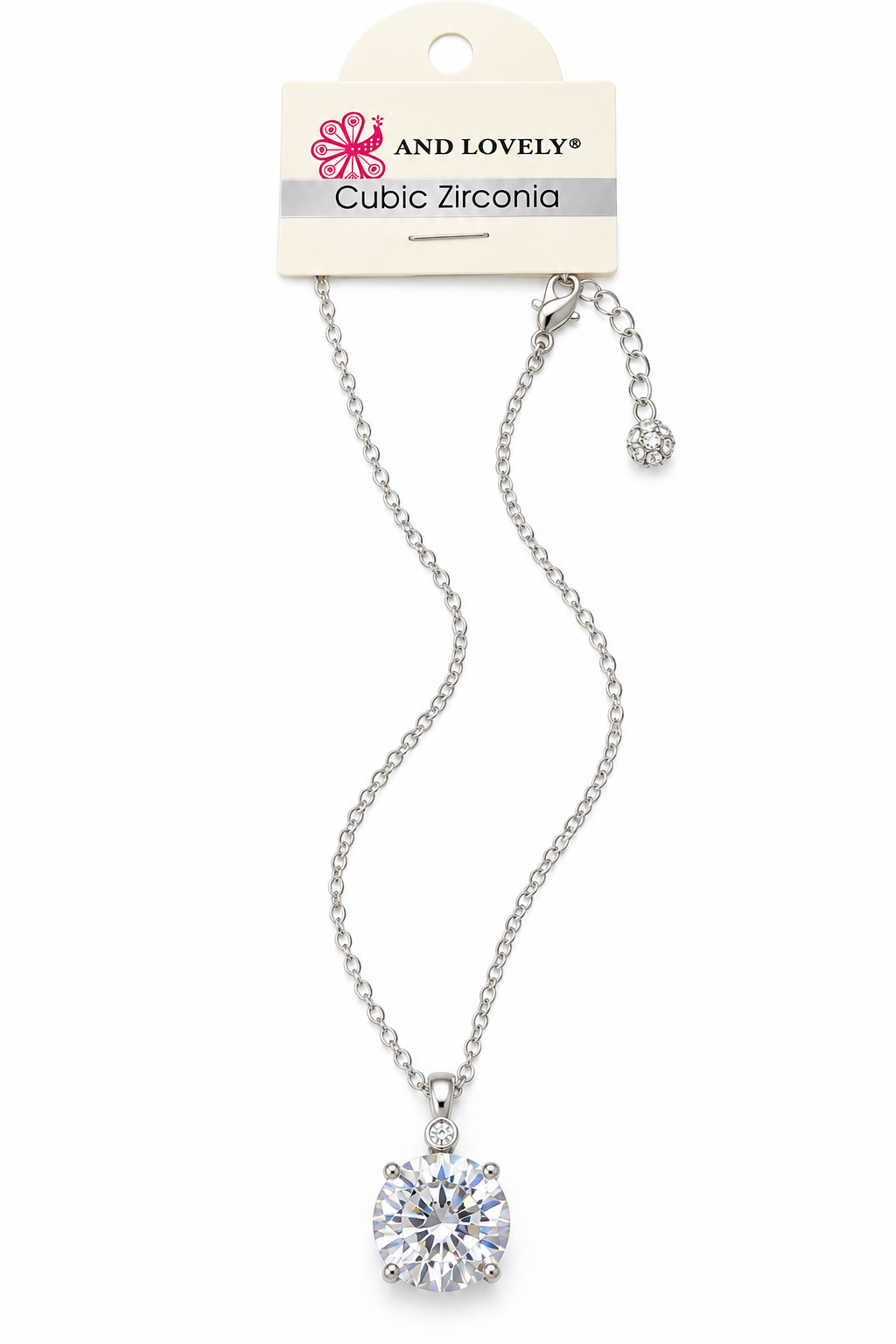 Classic Solitaire Cubic Zirconia Pendant Necklace