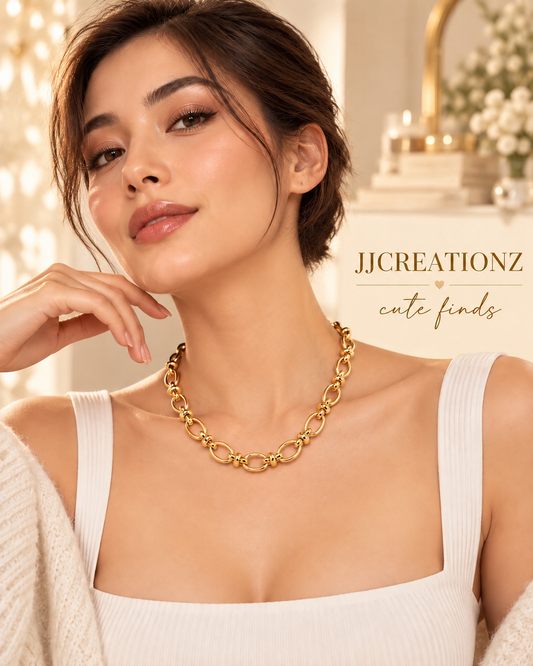 Gold-Plated Non-Tarnish Oval Link Necklace