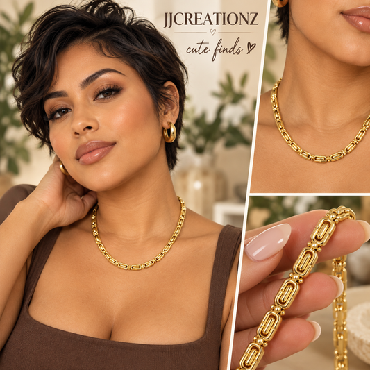 Gold-Plated Non-Tarnish Link Necklace