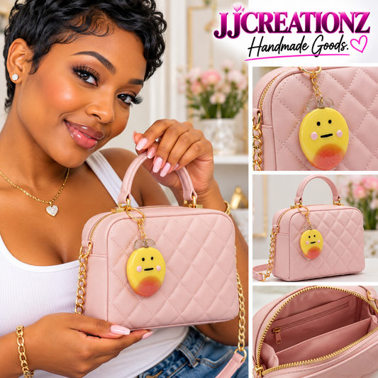Cute mango Character Keychain – Handmade Kawaii Fruit Bag Charm