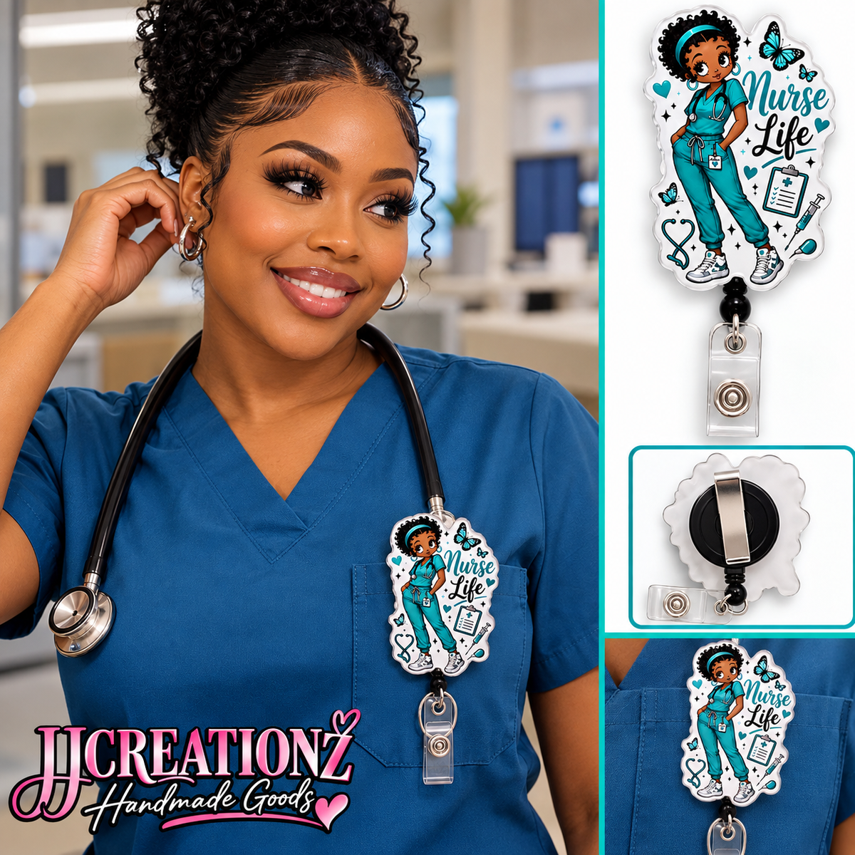 Nurse life badge reel
