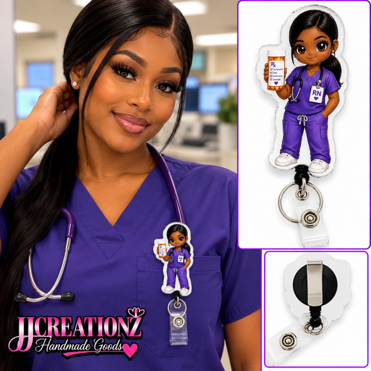 RN Nurse Badge Reel – Compassion & Care Design