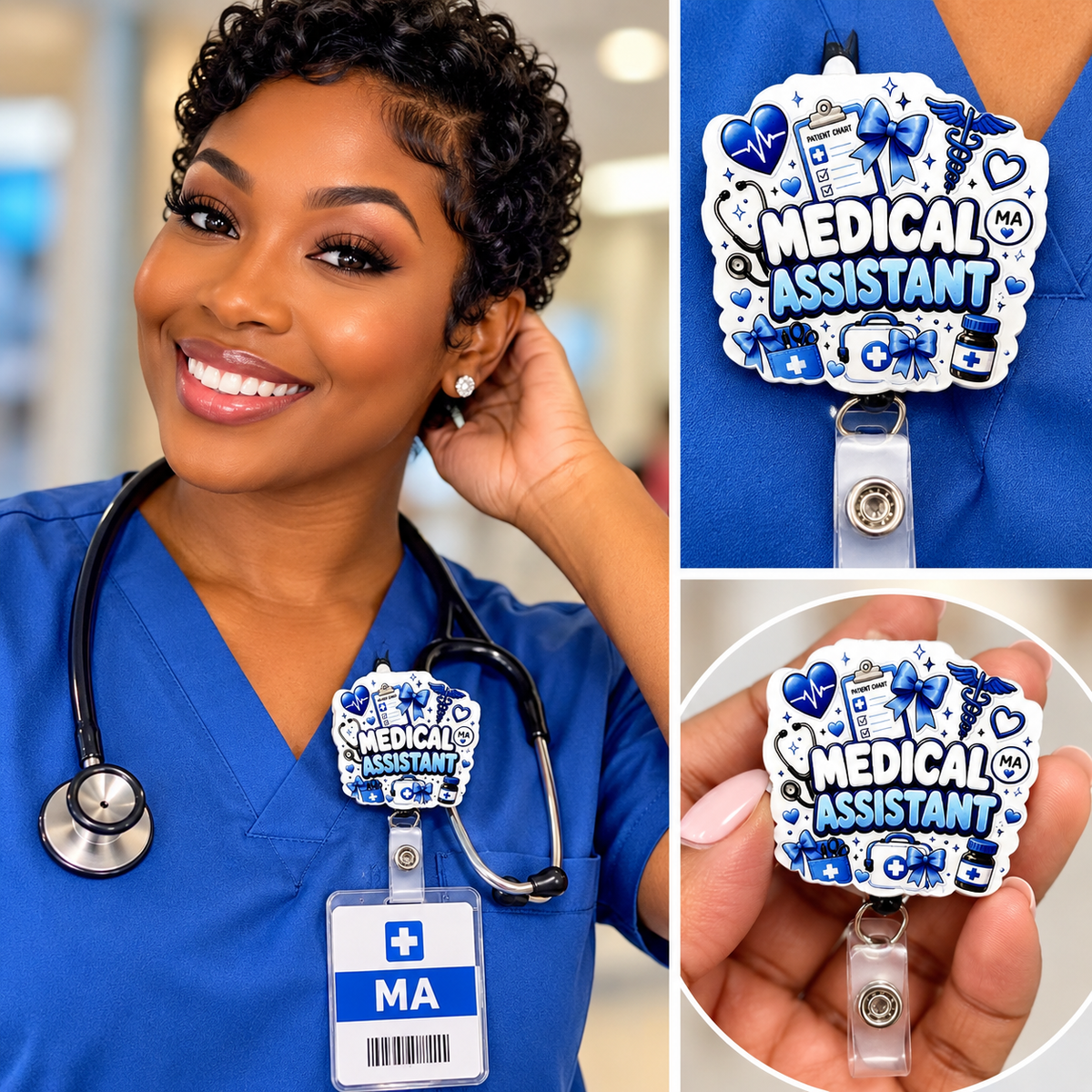 Medical Assistant Badge Reel – Blue Edition