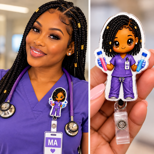 Medical Assistant Badge Reel – Cute Lab-Themed Design