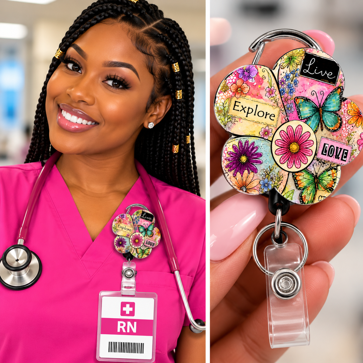 Floral Inspiration Badge Reel – “Live • Explore • Love”