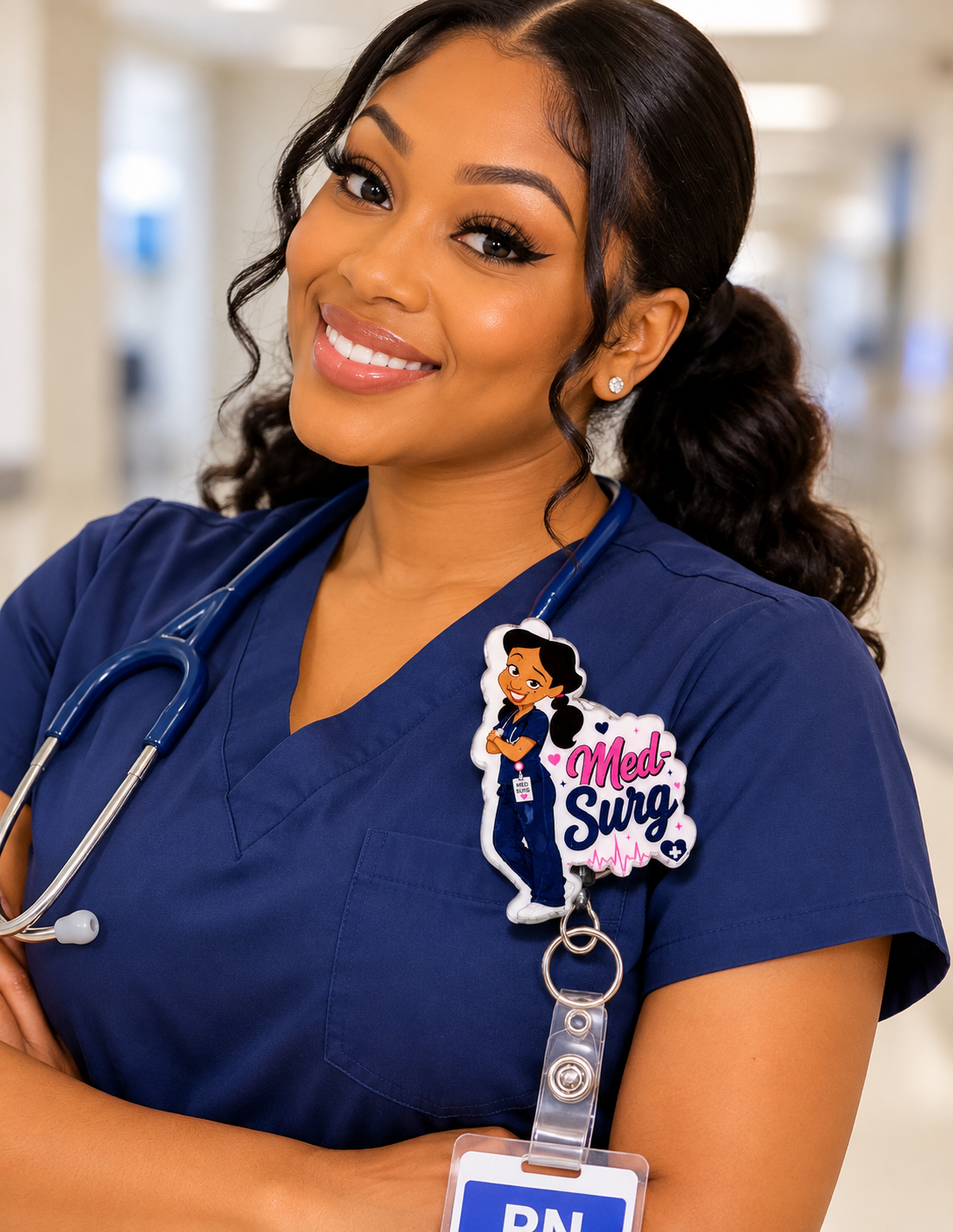 Med-Surg Nurse Badge Reel – Cute & Confident Design