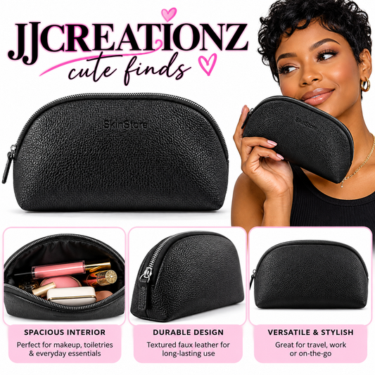 SkinStore Black Pebbled Cosmetic & Travel Pouch