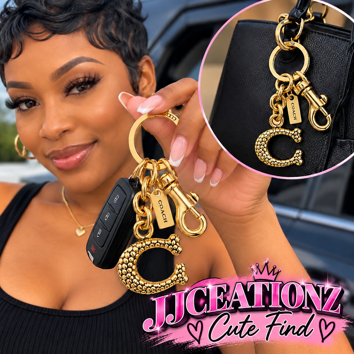 Sparkling Horseshoe Designer Keychain Charm