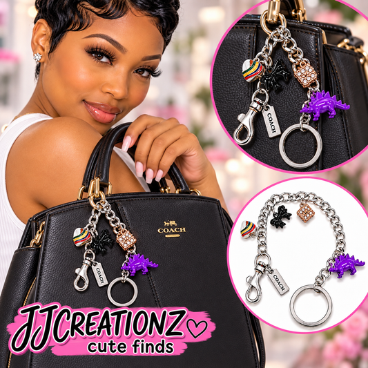 Silver-Tone Charm Keychain Bracelet