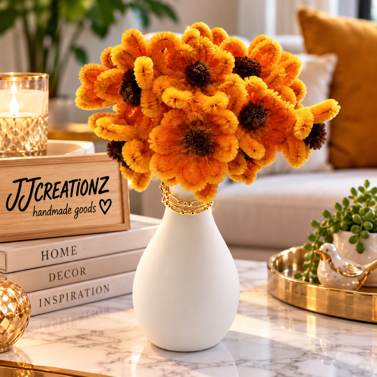 Handcrafted Chenille Sunflower Bouquet 🌻
