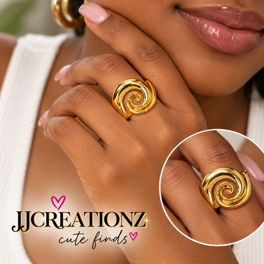 Gold Spiral Statement Ring