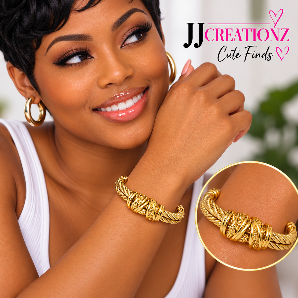 Luxe Gold Twist Cuff Bracelet
