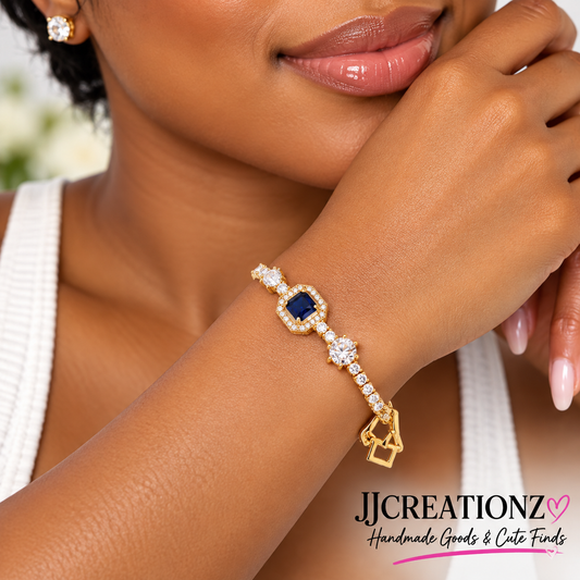 Sapphire Blue Crystal Tennis Bracelet