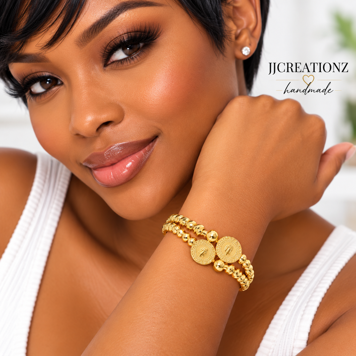 Elegant Gold-Tone Textured Bangle Bracelet