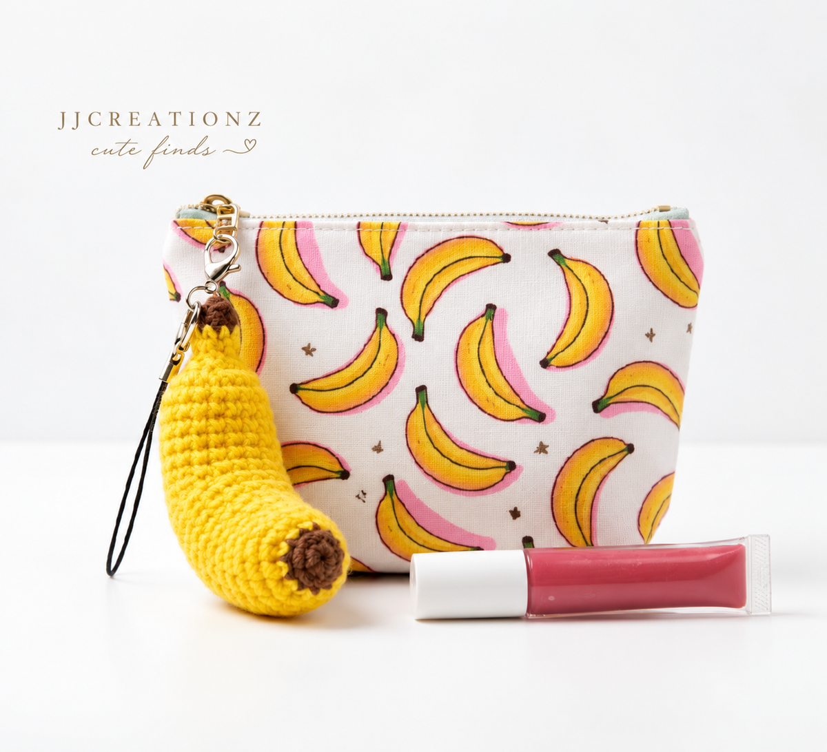 Crochet Banana Keychain – Handmade Plush Bag Charm