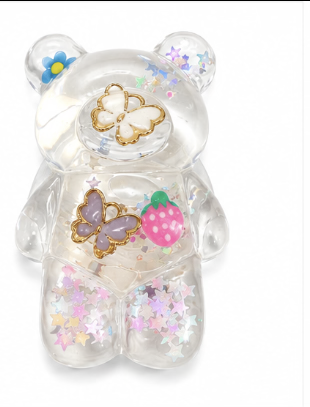 Glitter Star Bear Pop Socket