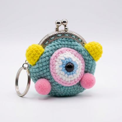 🧶 Crochet Evil Eye Mini Coin Purse Keychain – JJCREATIONZ