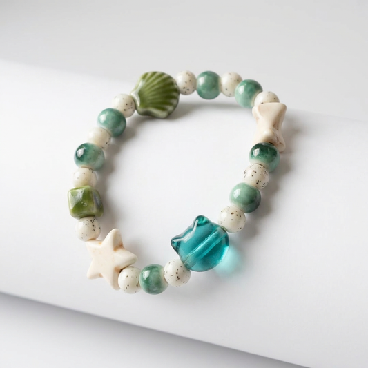 Ocean-Inspired Beaded Bracelet – Handmade Sea Charm Jewelry